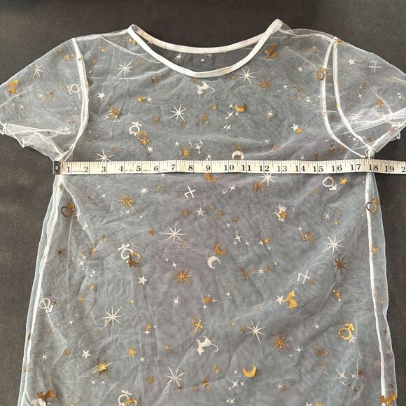 Women's Sheer Star and Moon Lightweight Swimwear Coverup Size S NWT - Picture 6 of 10